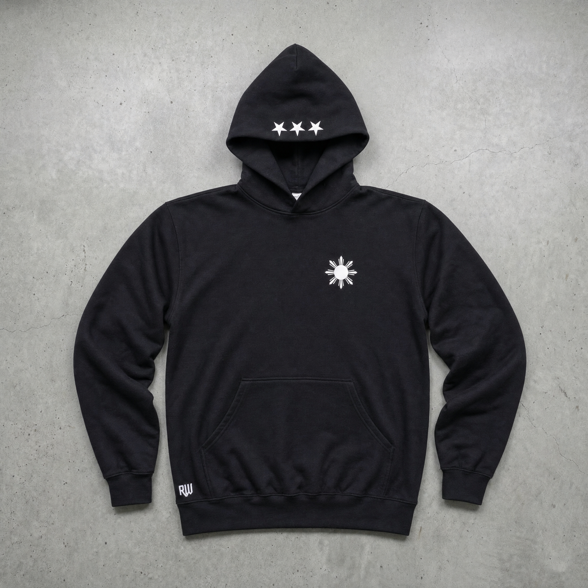 Jet Black Heavyweight Hoodie – 15oz