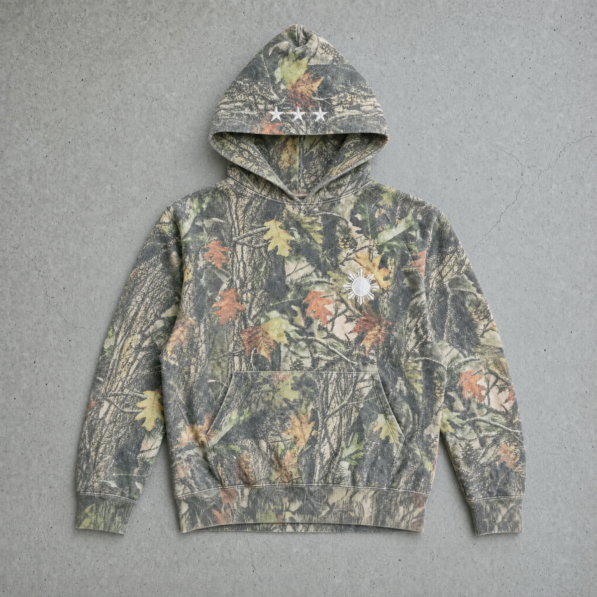 Vintage Wood Camo Hoodie – 14oz
