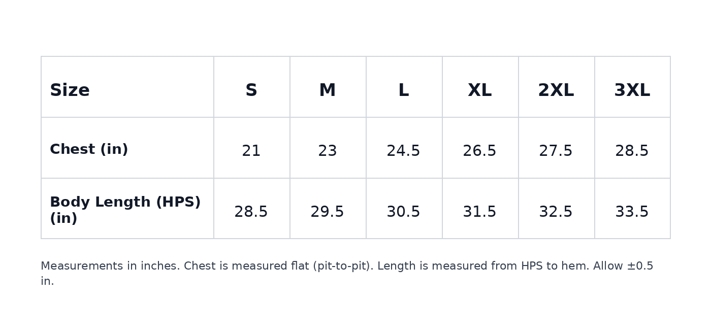 Size chart