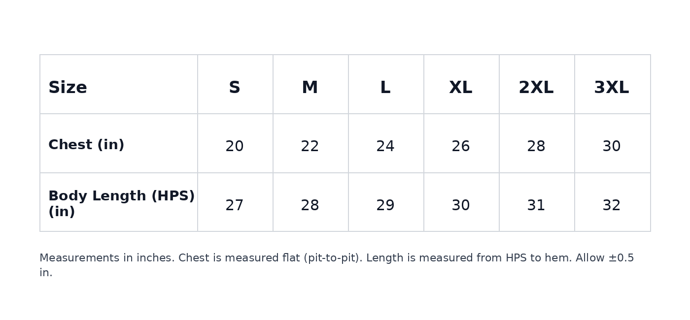 Size chart